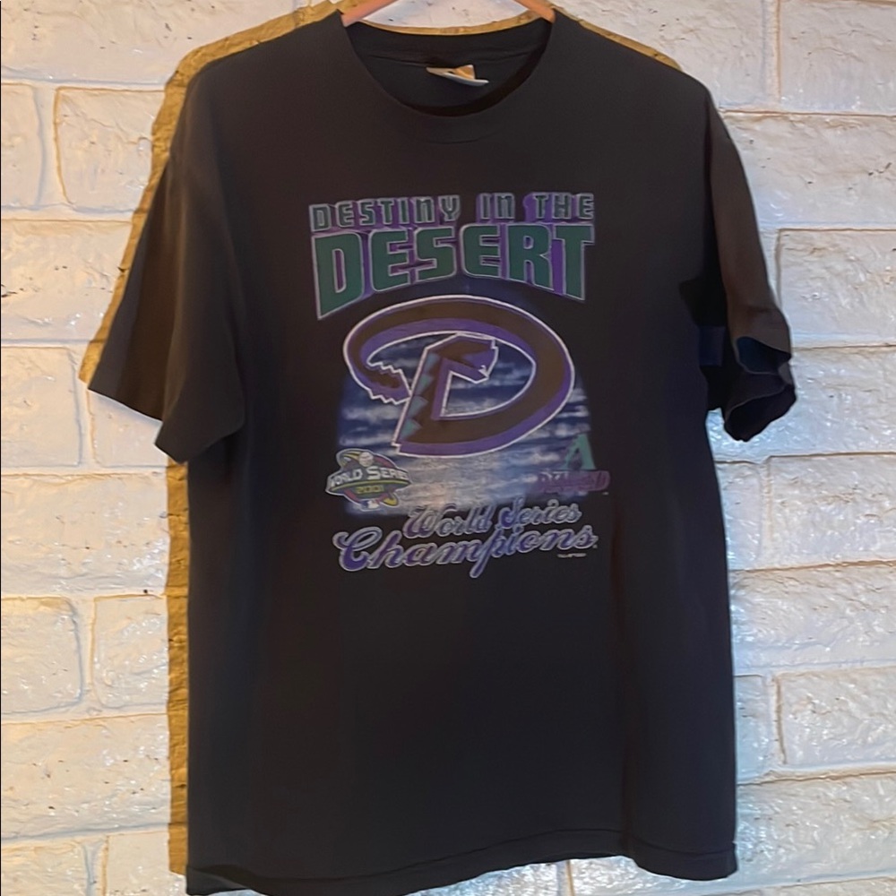 Dark Grey Arizona D-backs 2001 World Series Champions Graphic Men's T-Shirt
